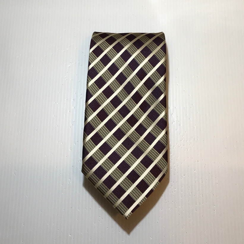 Stafford Essentials Purple Plaid Classic Wide Men Necktie